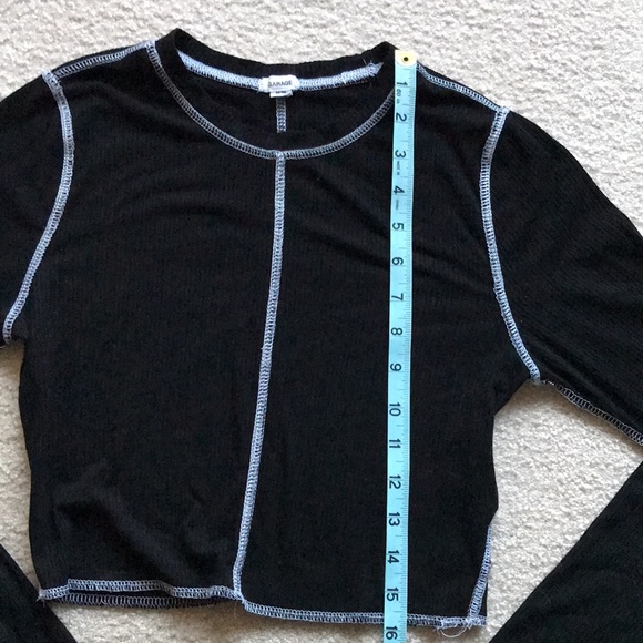 Garage, Medium black long sleeve cropped shirt - Picture 3 of 6